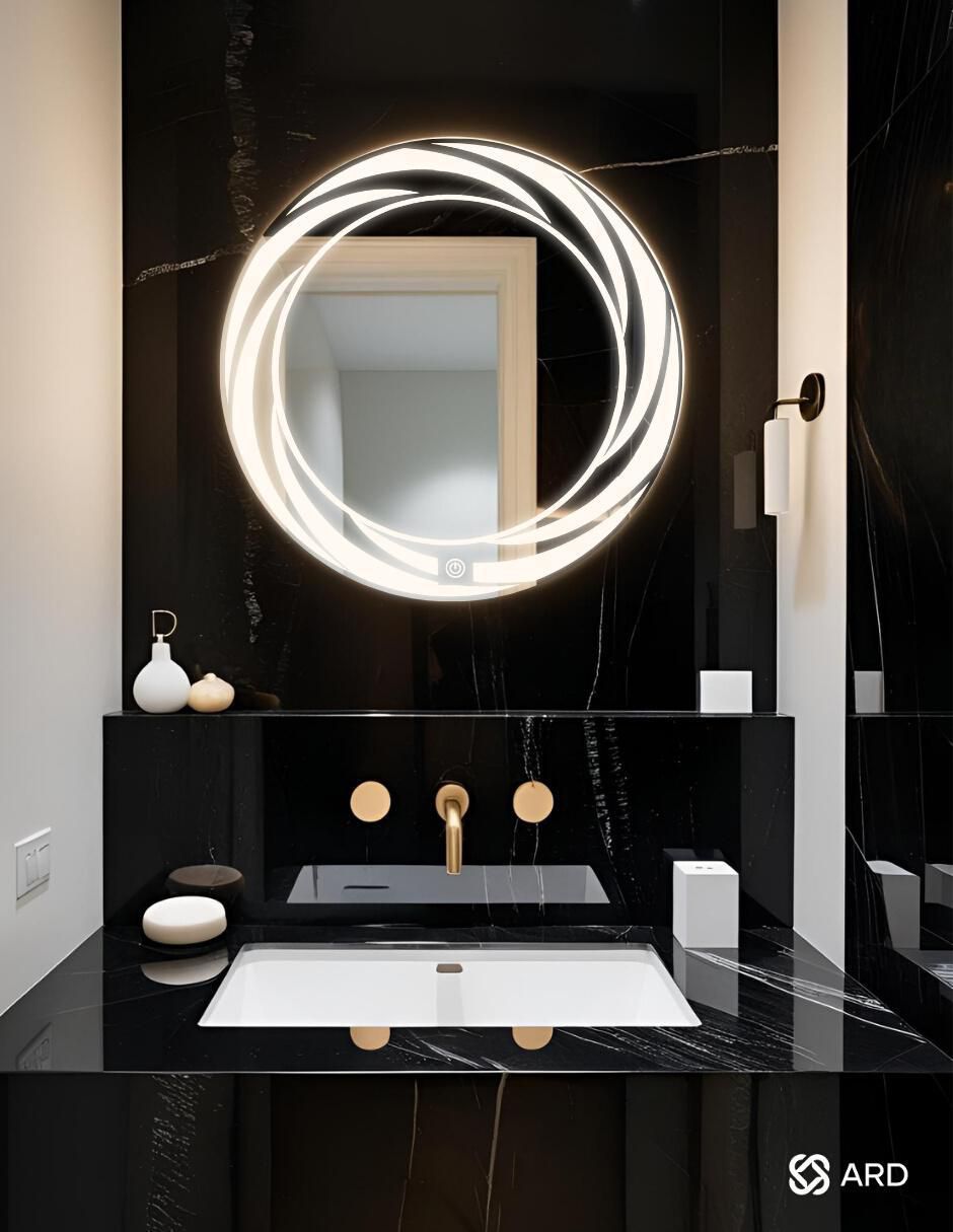 Espejo redondo para baño con luz led Glanz Tornado 5