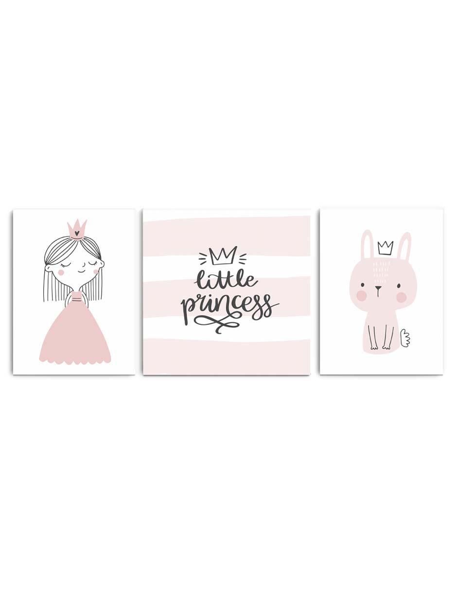Cuadro decorativo set de pequeña princesa posando con barniz a registro Cuadro decorativo set de pequeña princesa posando con barniz a registro