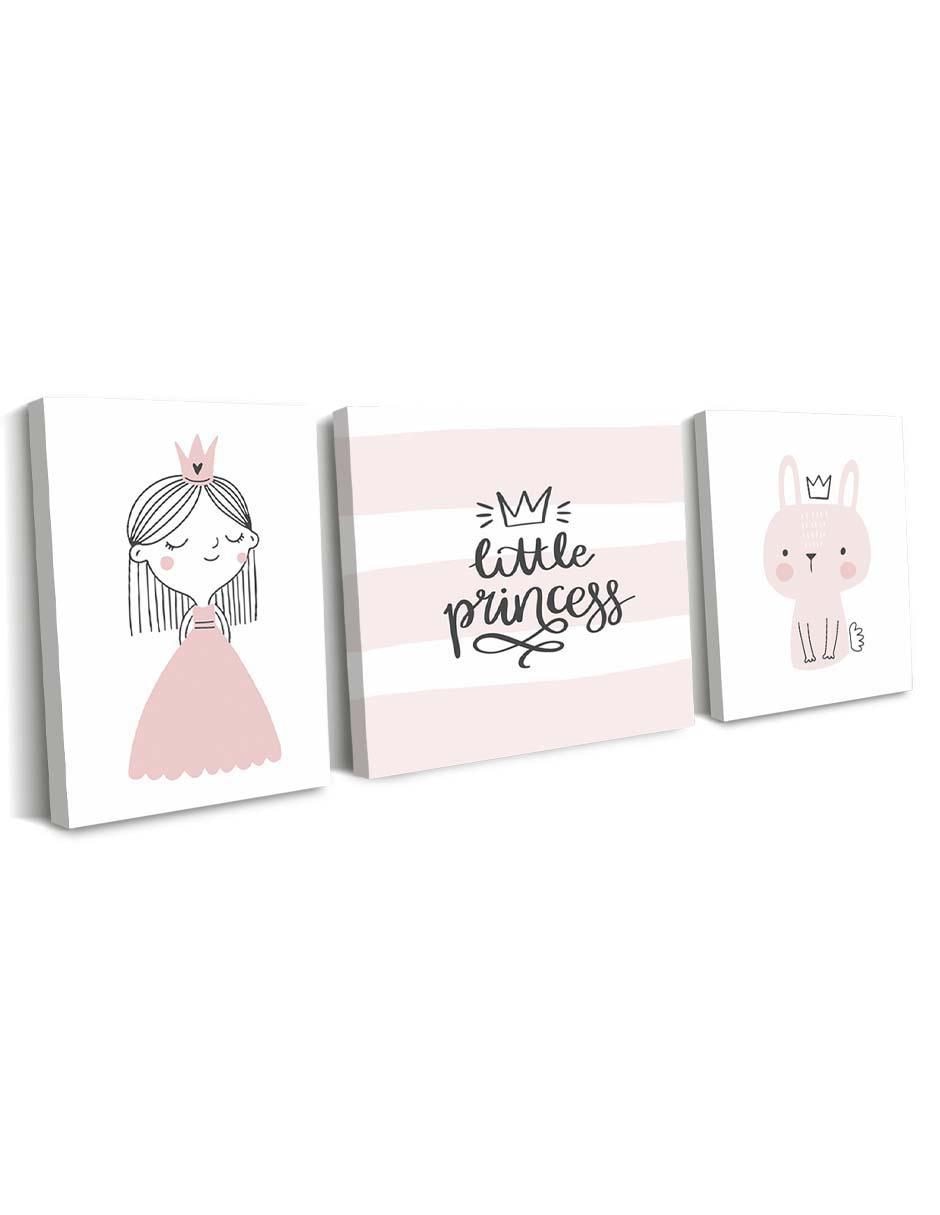 Cuadro decorativo set de pequeña princesa posando con barniz a registro 2