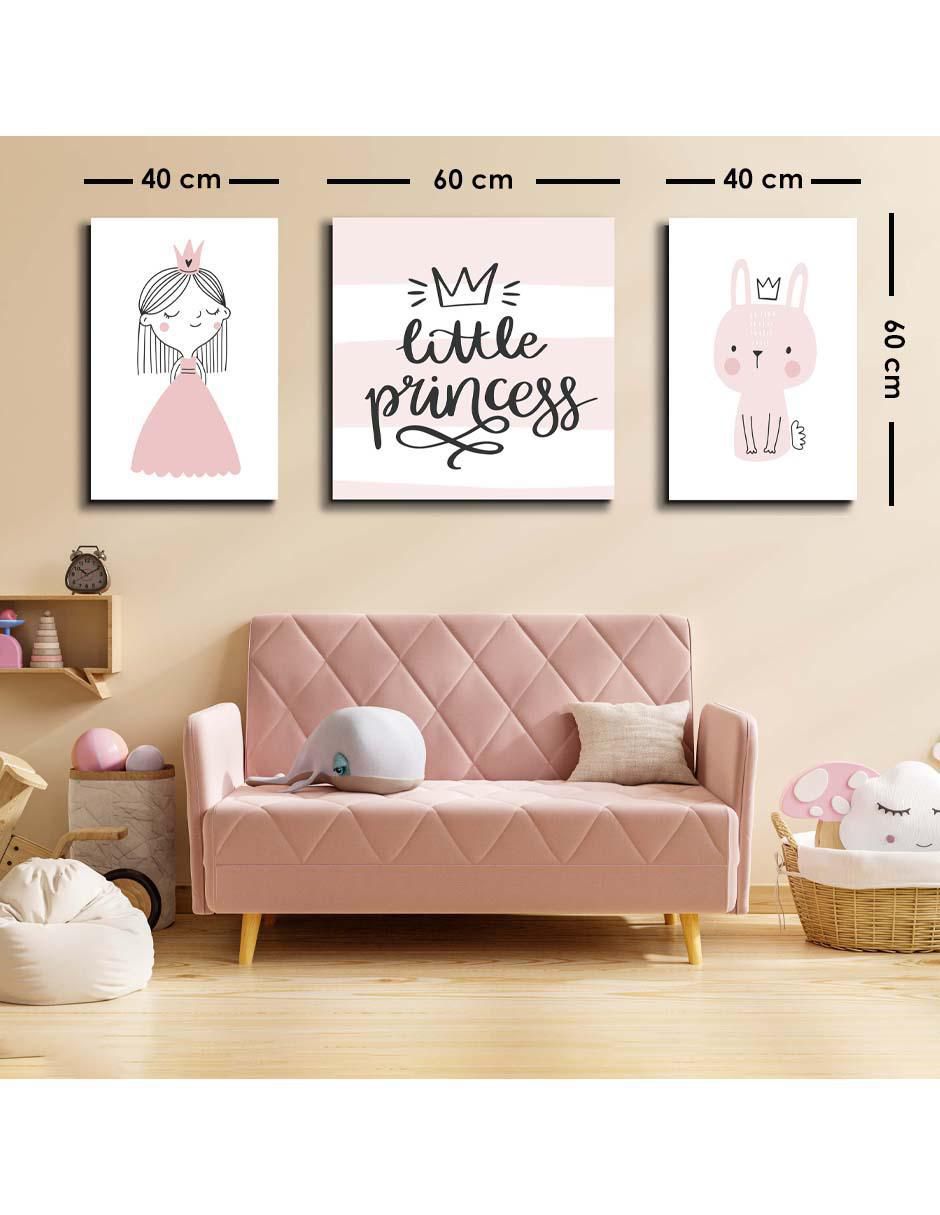 Cuadro decorativo set de pequeña princesa posando con barniz a registro 5