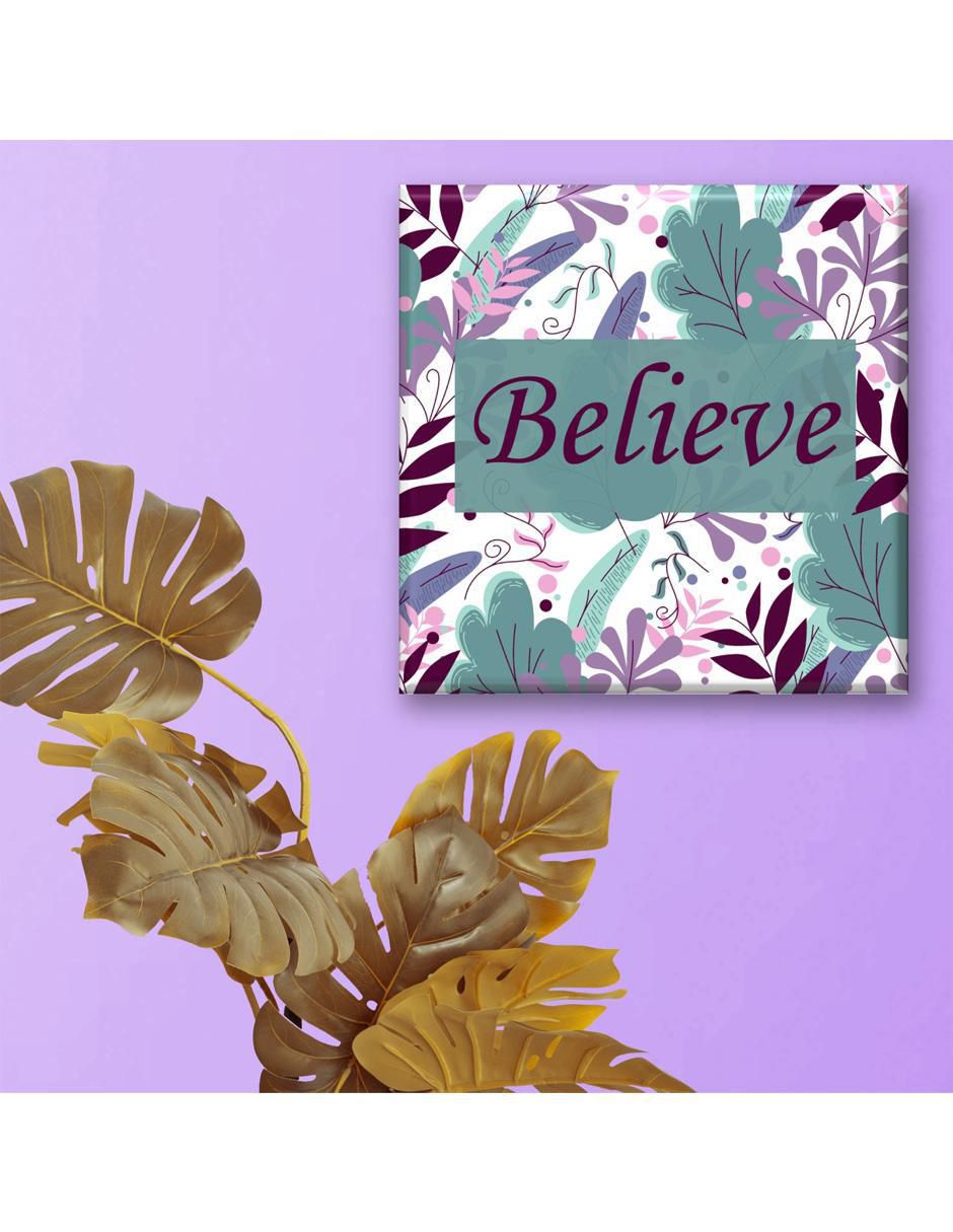 Cuadro decorativo Frase flores moradas 2