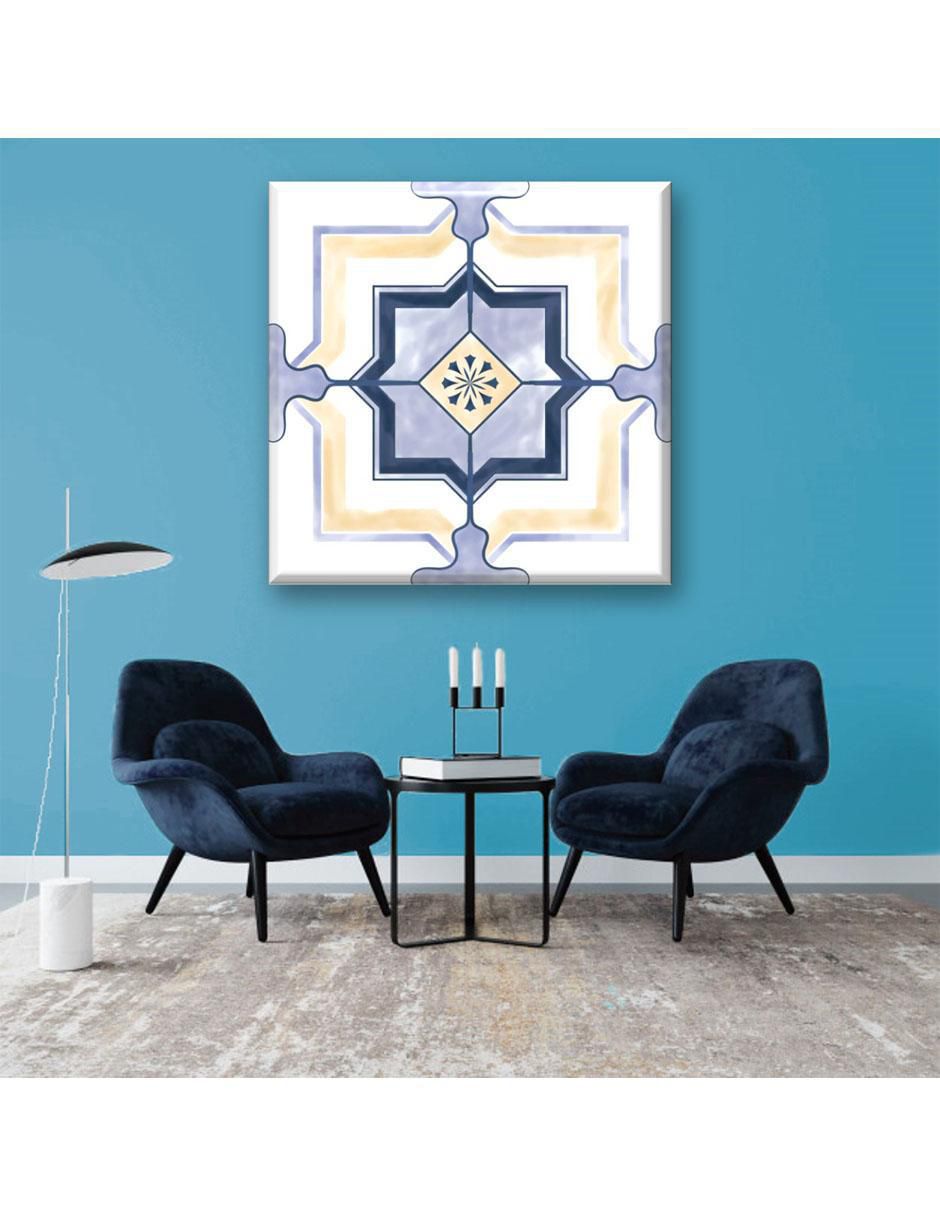 Cuadro decorativo Mosaico azul y dorado 2