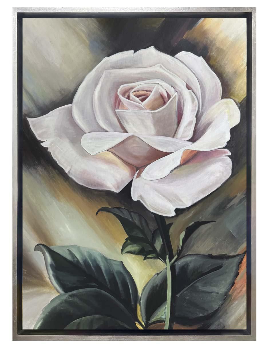Pintura Rosa Rosa técnica acrílico Flores