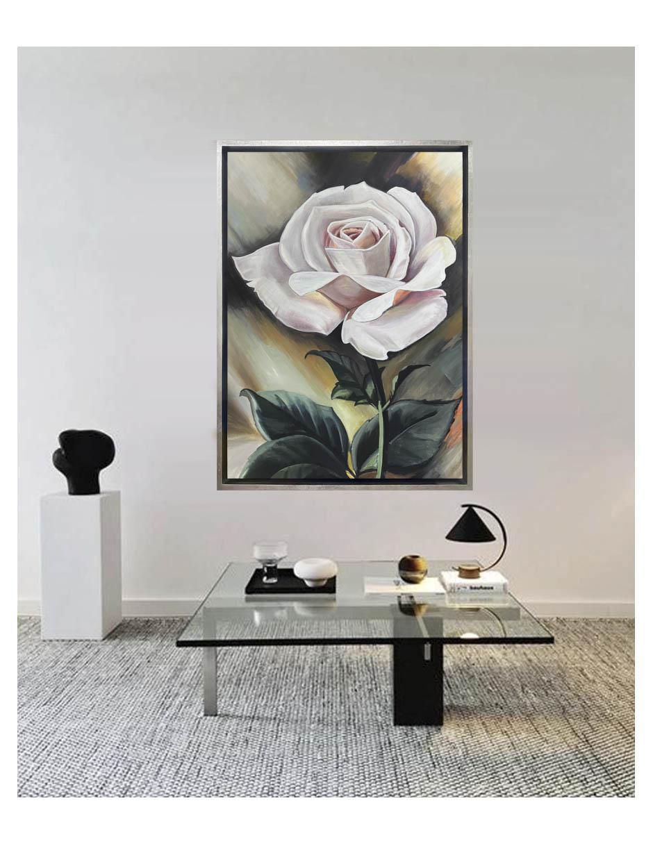 Pintura Rosa Rosa técnica acrílico Flores 2