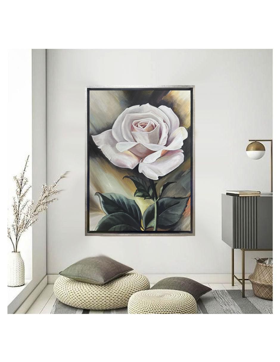 Pintura Rosa Rosa técnica acrílico Flores 3