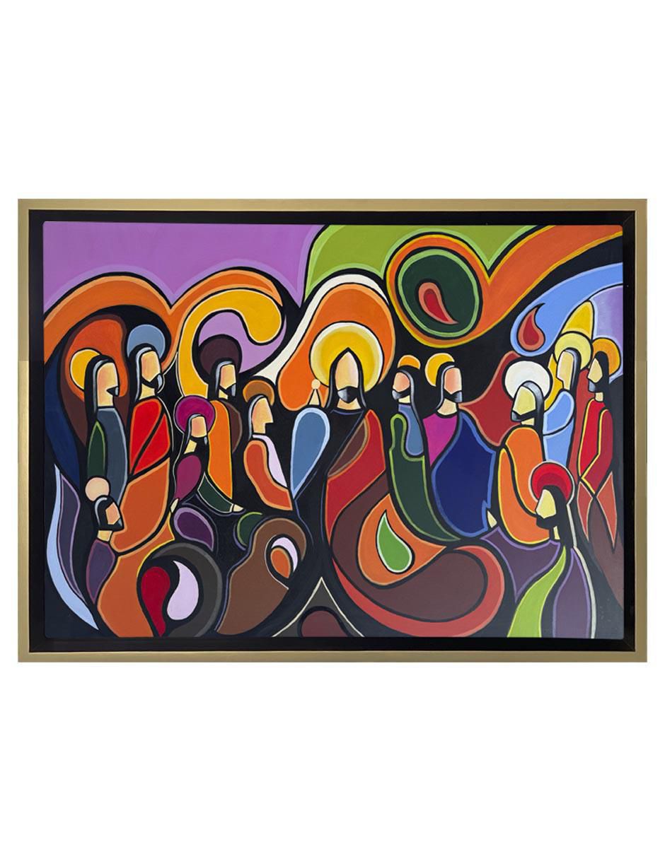 Pintura Última Cena técnica acrílico Religiosos
