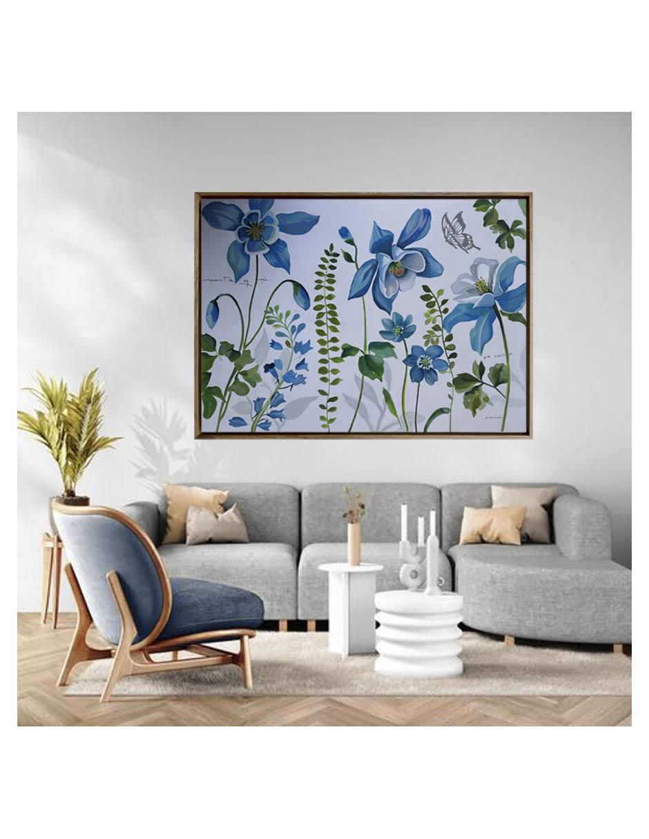 Pintura Flores Azules técnica acrílico Flores 2