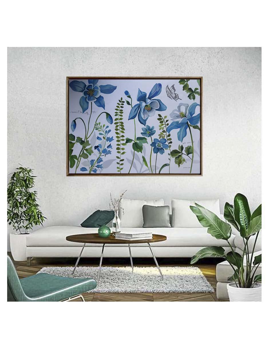 Pintura Flores Azules técnica acrílico Flores 3