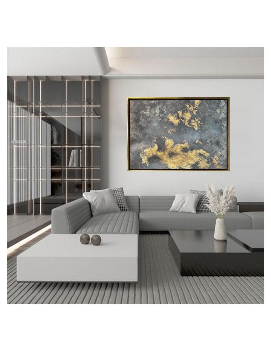 Pintura Gold Moon técnica mixta 4