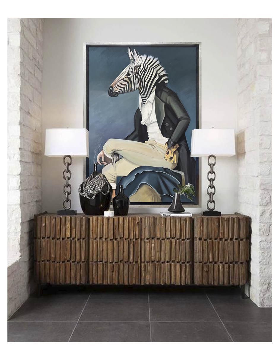 Pintura Lord Zebra técnica óleo AnimalArt 2