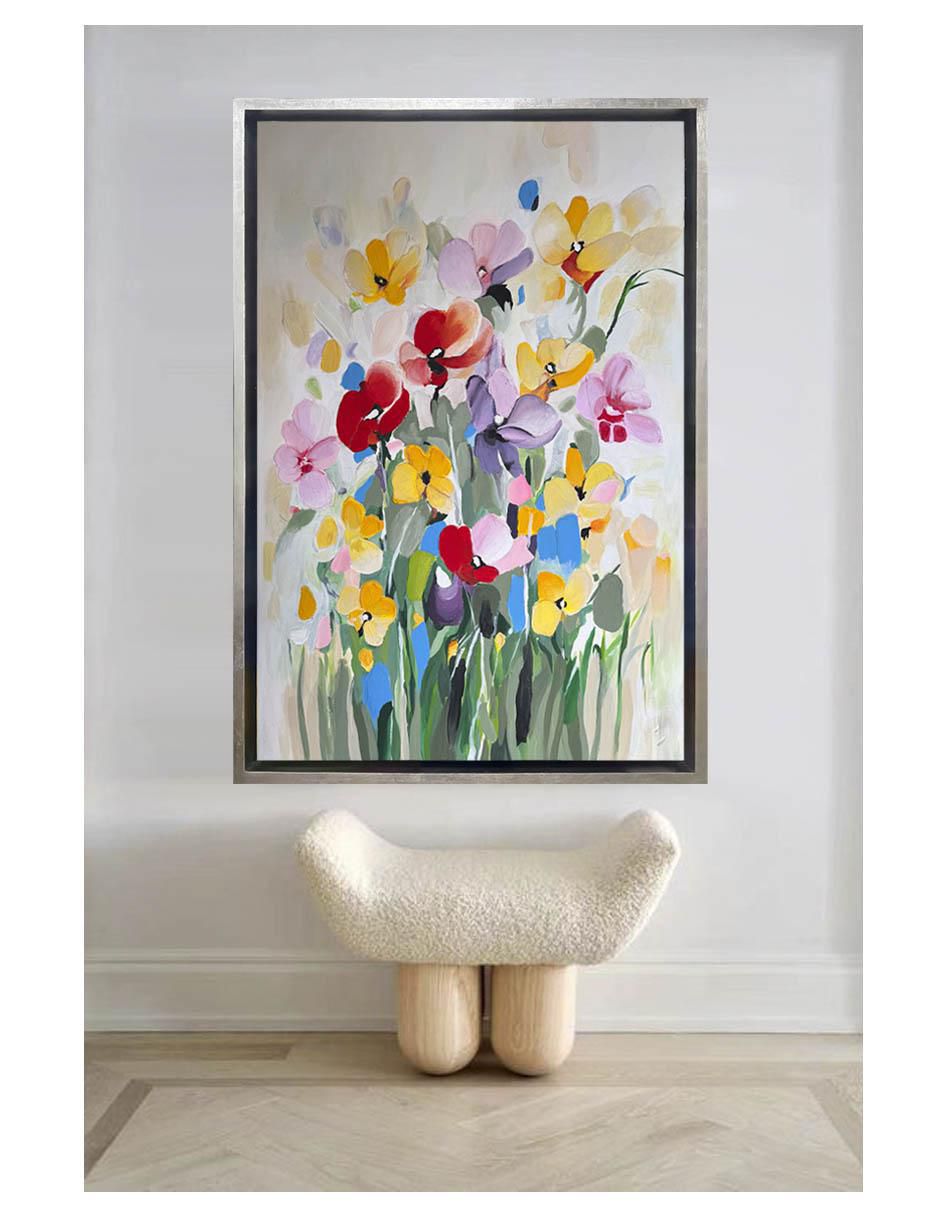 Pintura Flowers técnica mixta 3
