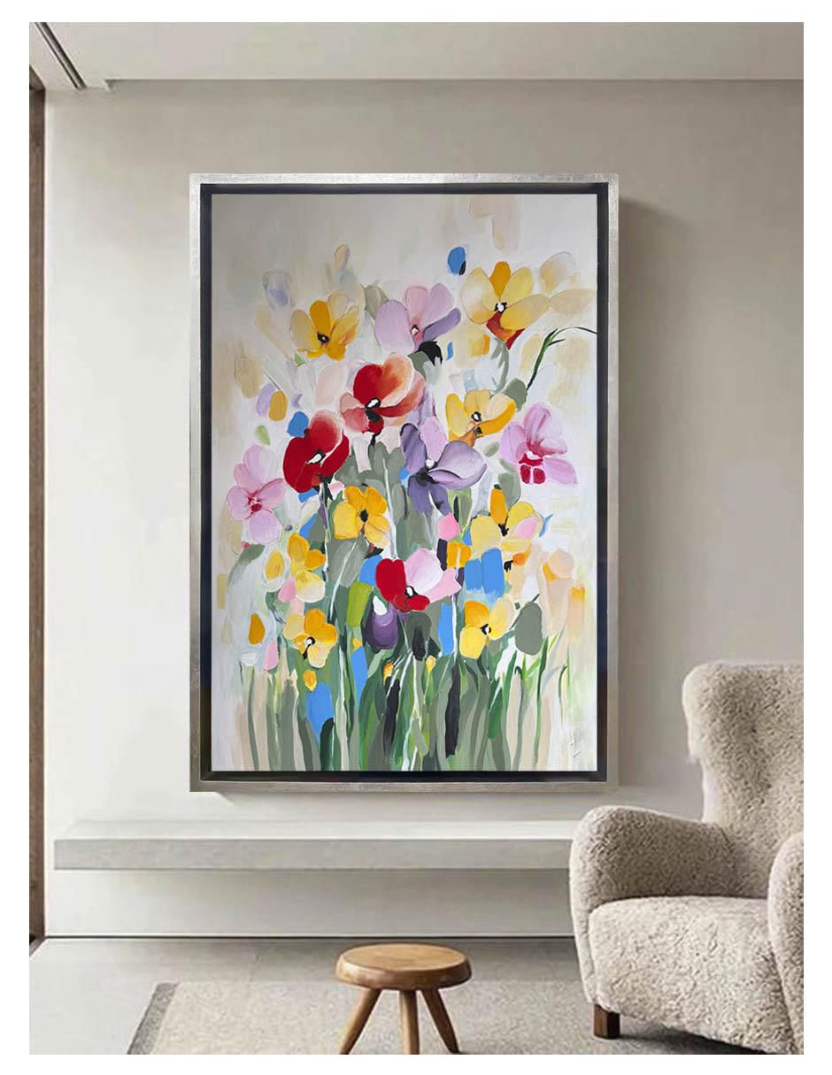 Pintura Flowers técnica mixta 4