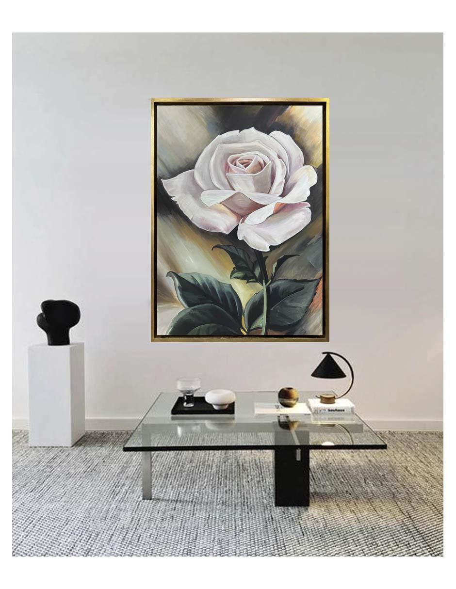 Pintura Rosa Rosa técnica acrílico Flores 2