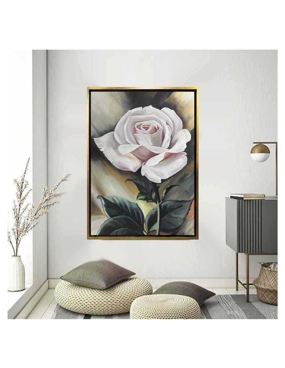 Pintura Rosa Rosa técnica acrílico Flores 3