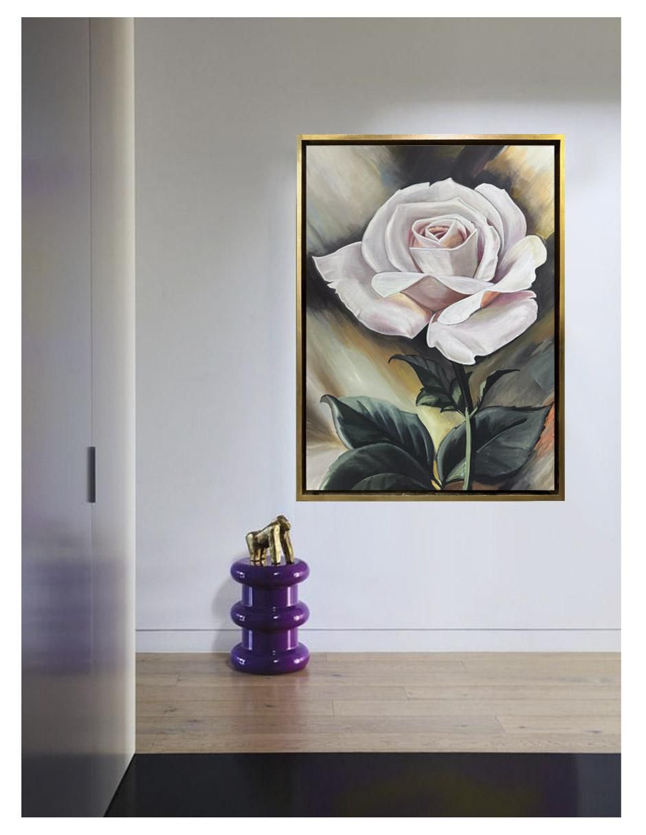 Pintura Rosa Rosa técnica acrílico Flores 4
