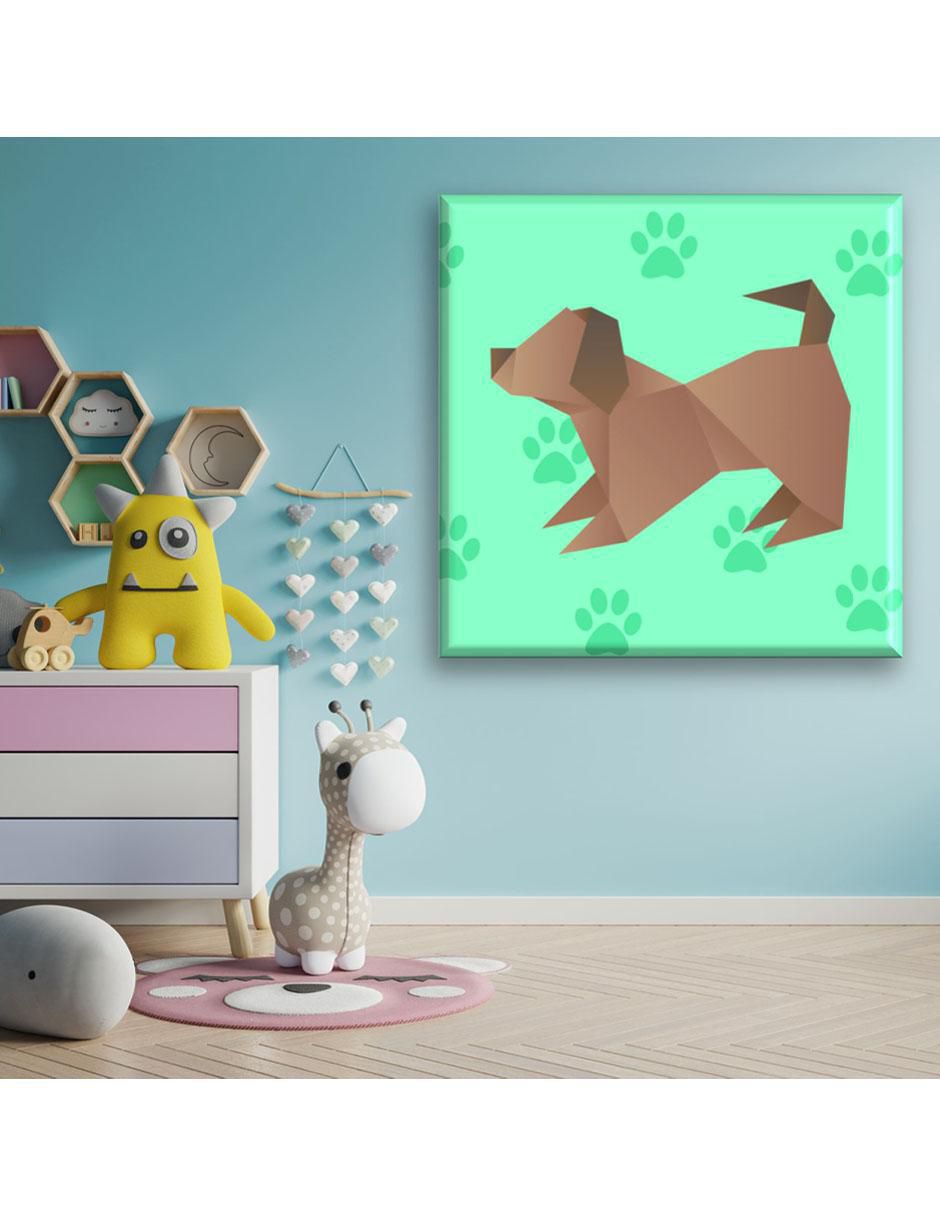 Cuadro decorativo Perro origami 2