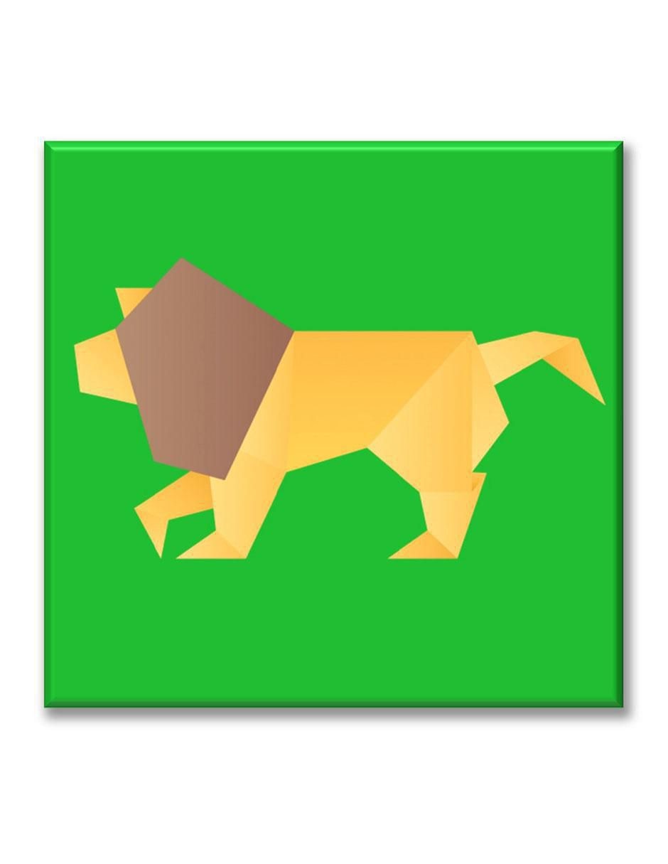 Cuadro decorativo León de origami