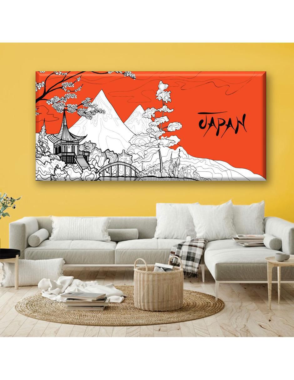 Cuadro decorativo Japón postal panorámica 2