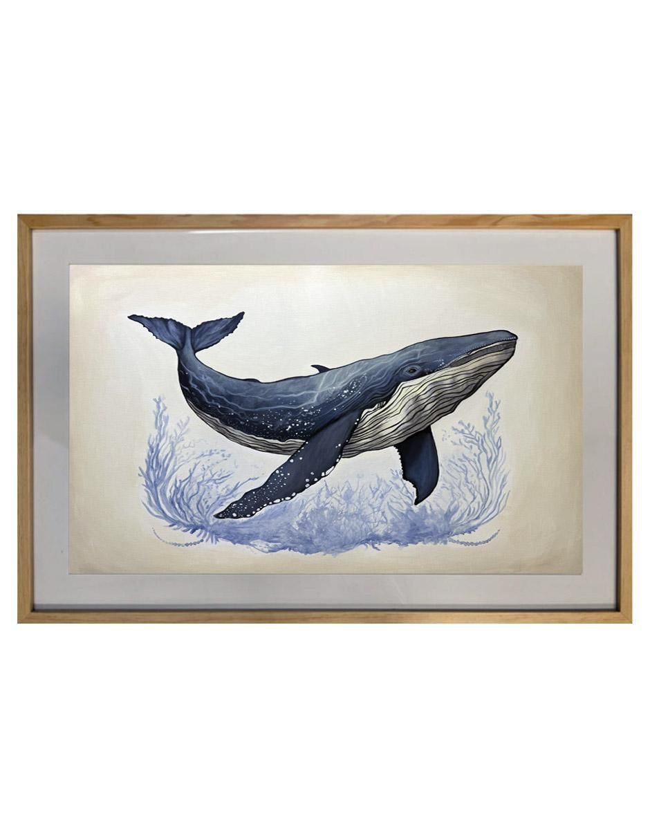 Pintura Ballena Azul técnica acrílico