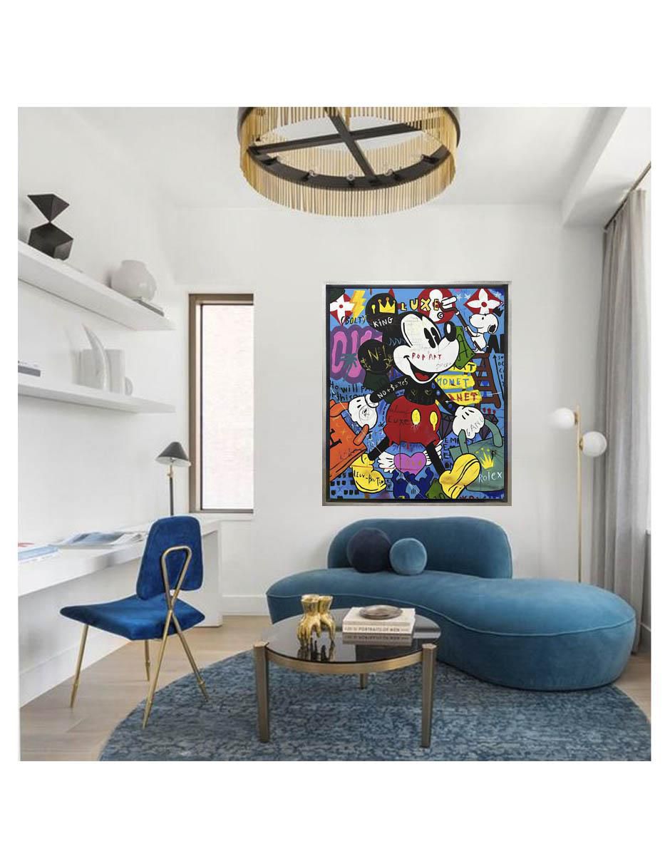 Pintura Mickey in society técnica acrílico Mickey 2