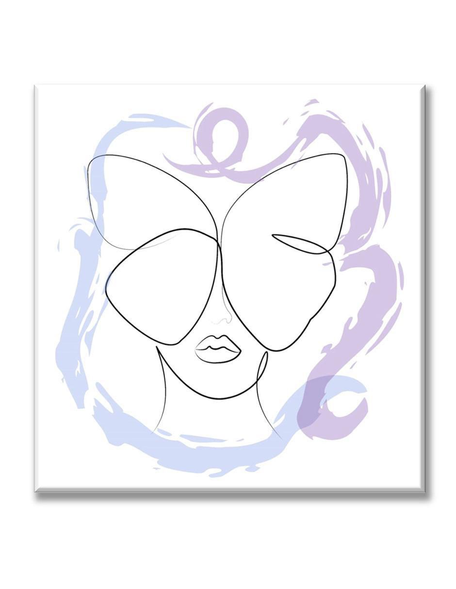 Cuadro decorativo Mujer mariposa línea