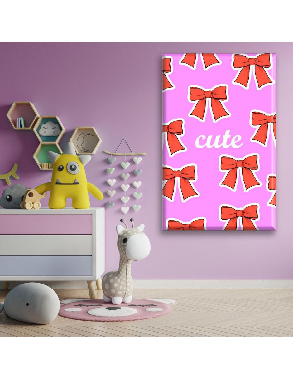 Cuadro decorativo Moños rojos frase 2