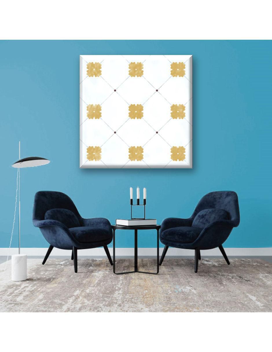 Cuadro decorativo Mosaico acqua con flores 3