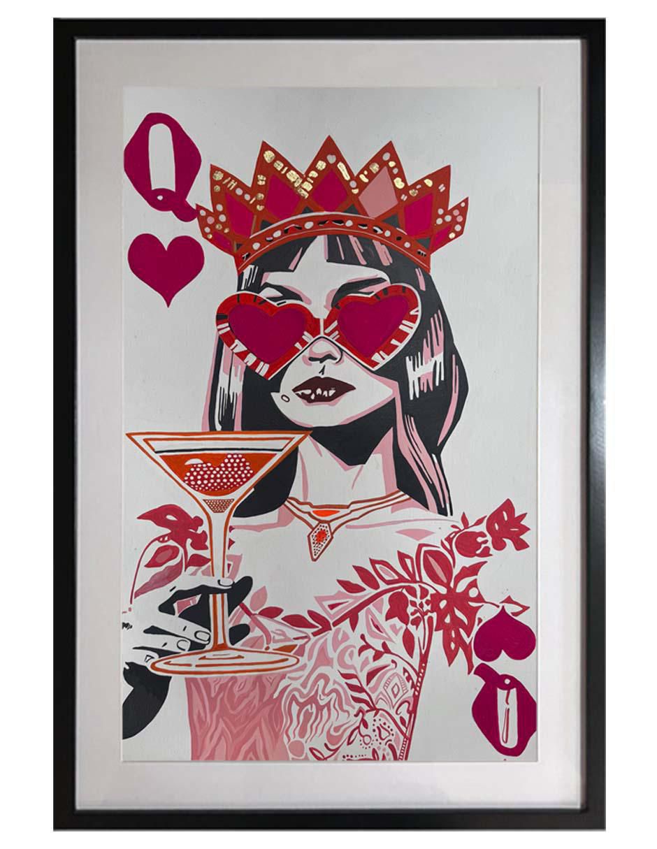Pintura Queen técnica acrílico Cartas