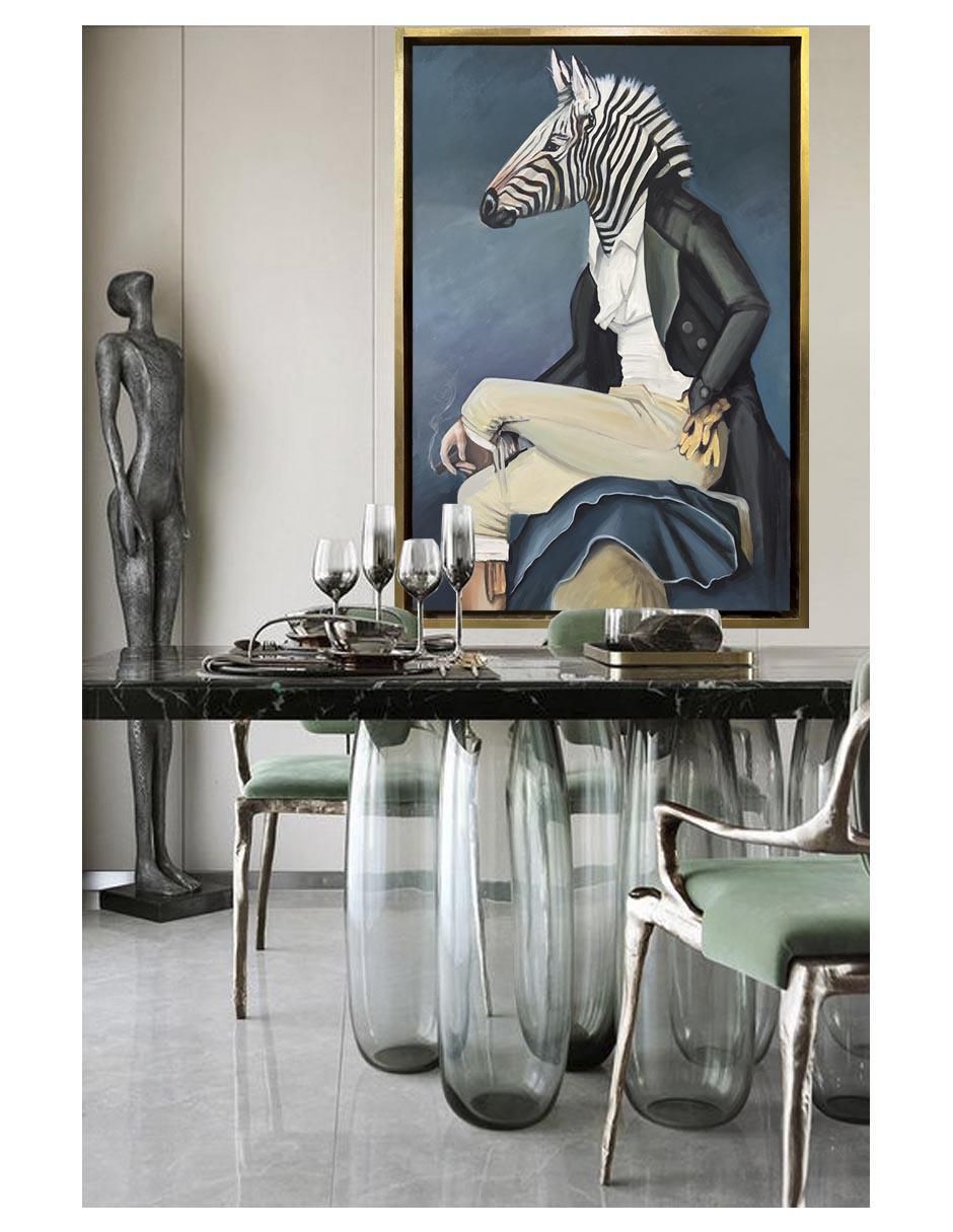 Pintura Lord Zebra técnica óleo AnimalArt 2