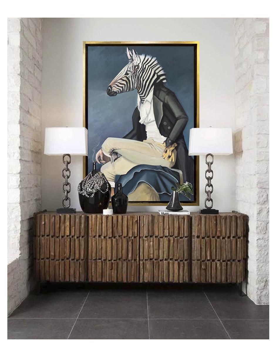 Pintura Lord Zebra técnica óleo AnimalArt 3