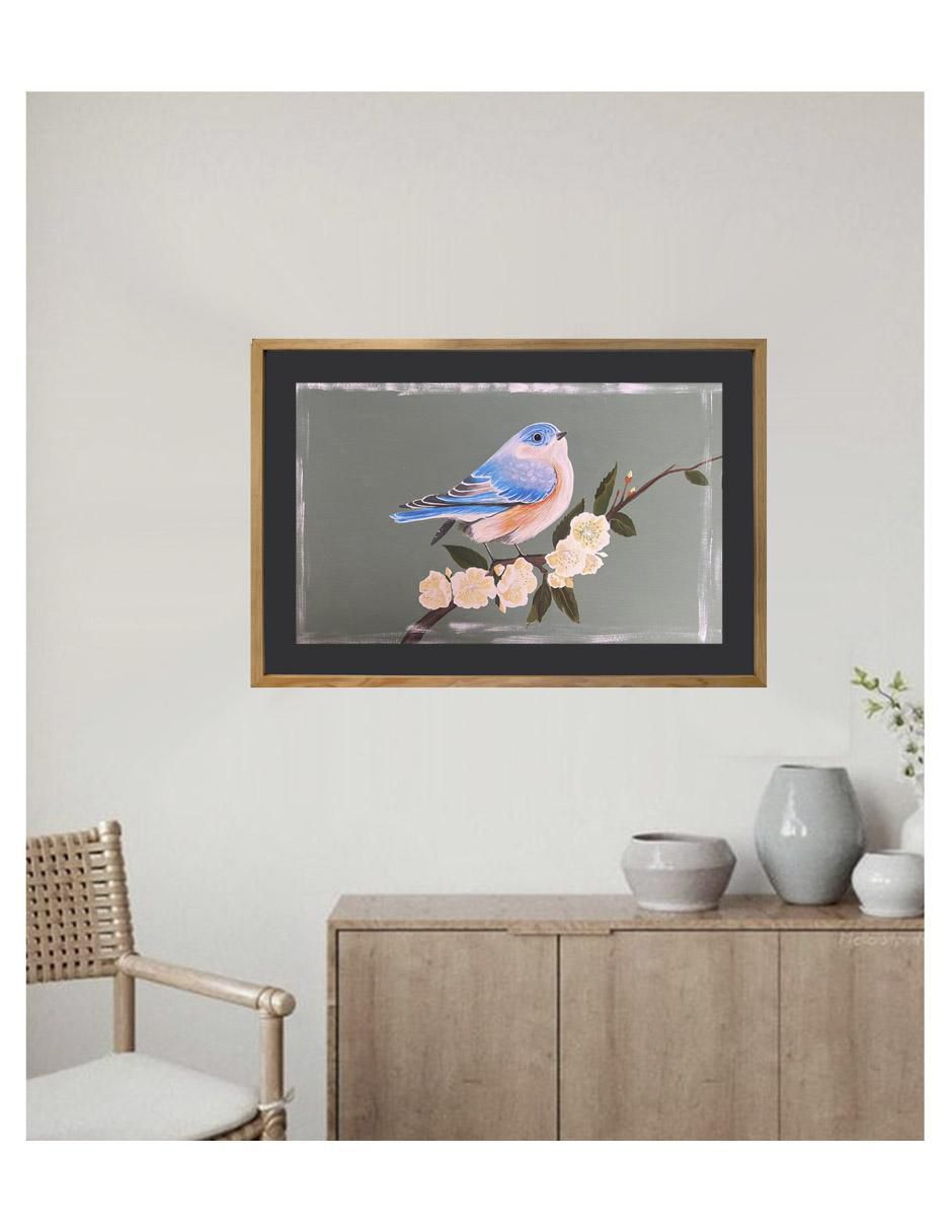 Pintura Blue Bird técnica acrílico Birds 2