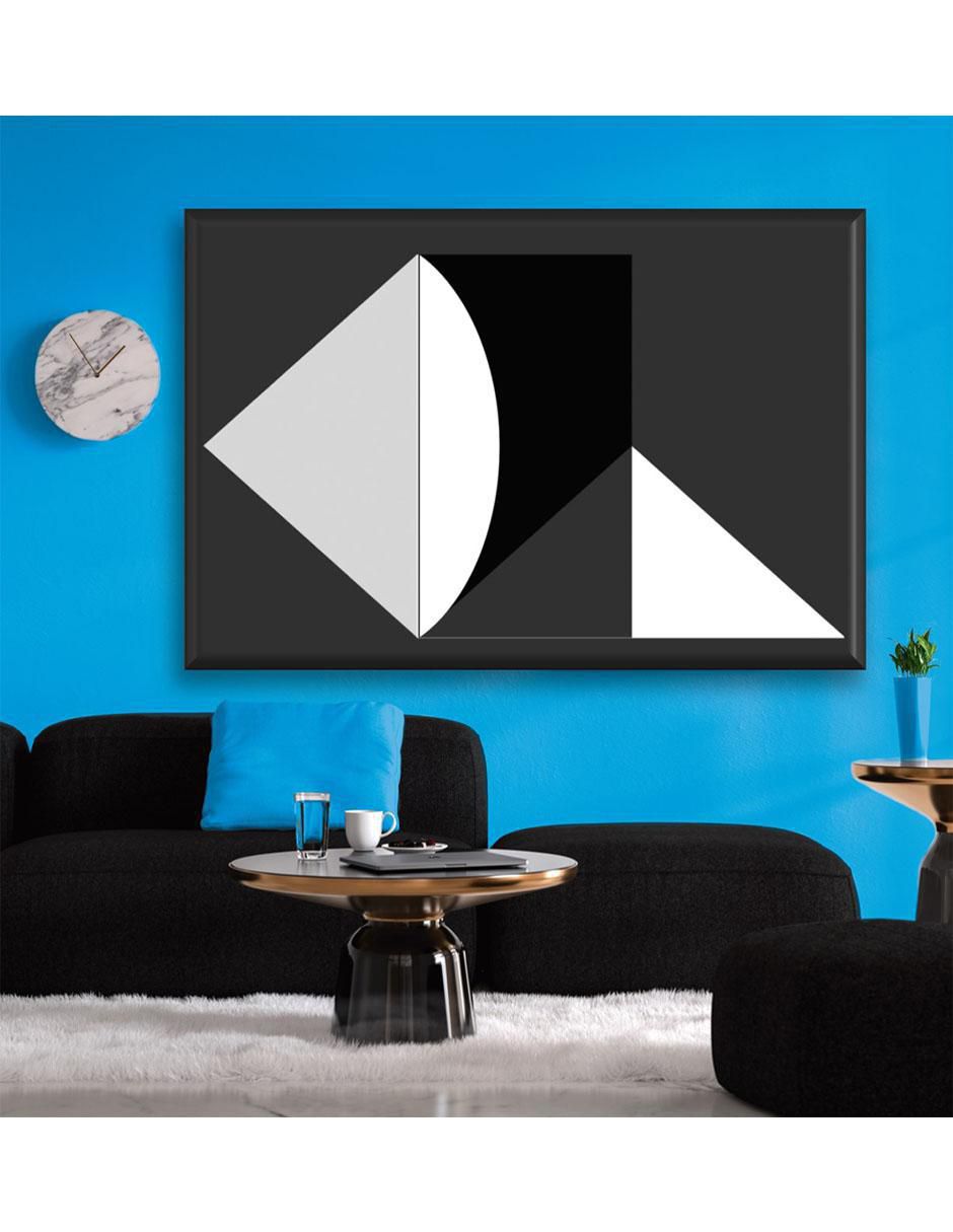 Cuadro decorativo Geométrico blanco y negro 2