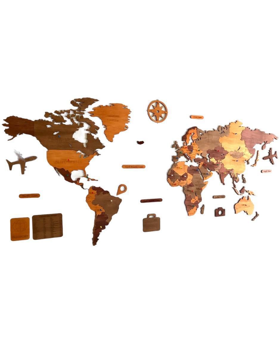 Cuadro decorativo mapa mundo retro