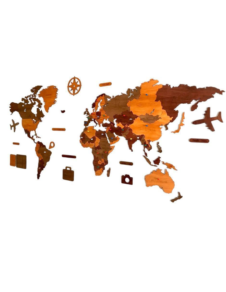 Cuadro decorativo mapa mundo retro 2