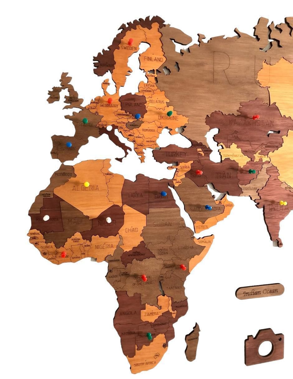 Cuadro decorativo mapa mundo retro 3