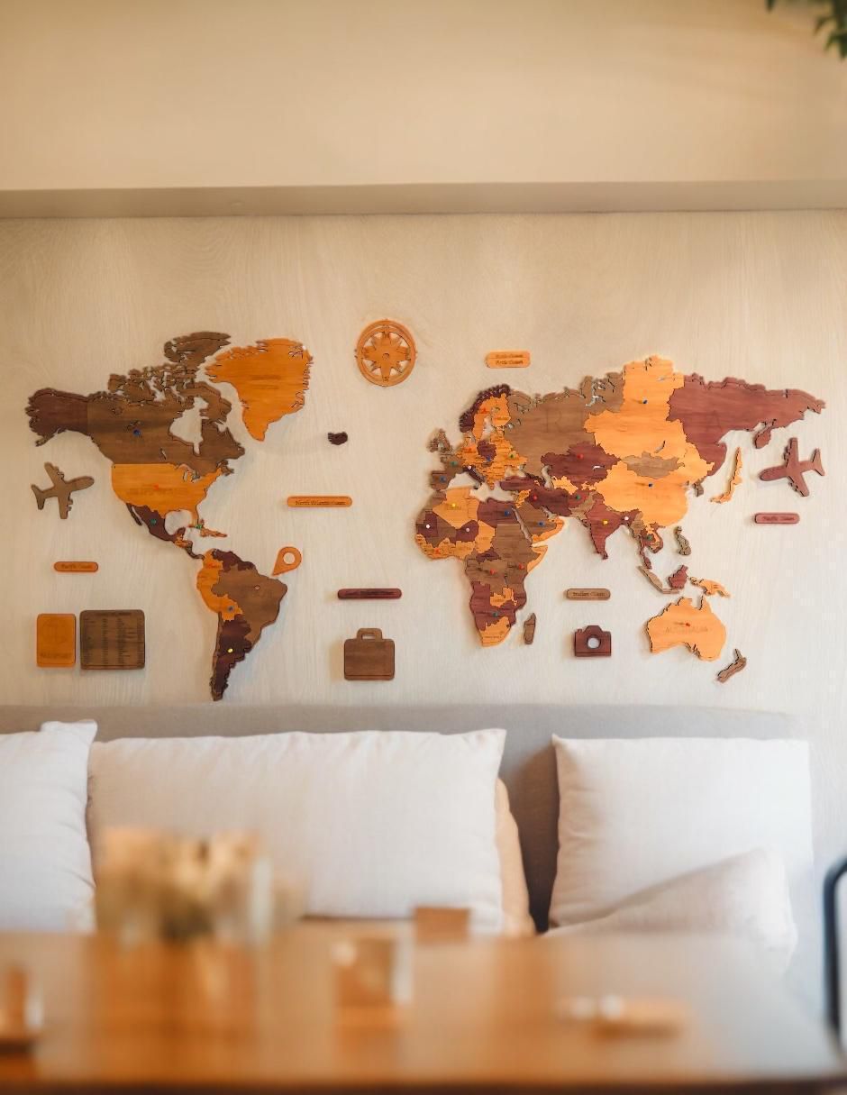 Cuadro decorativo mapa mundo retro 4