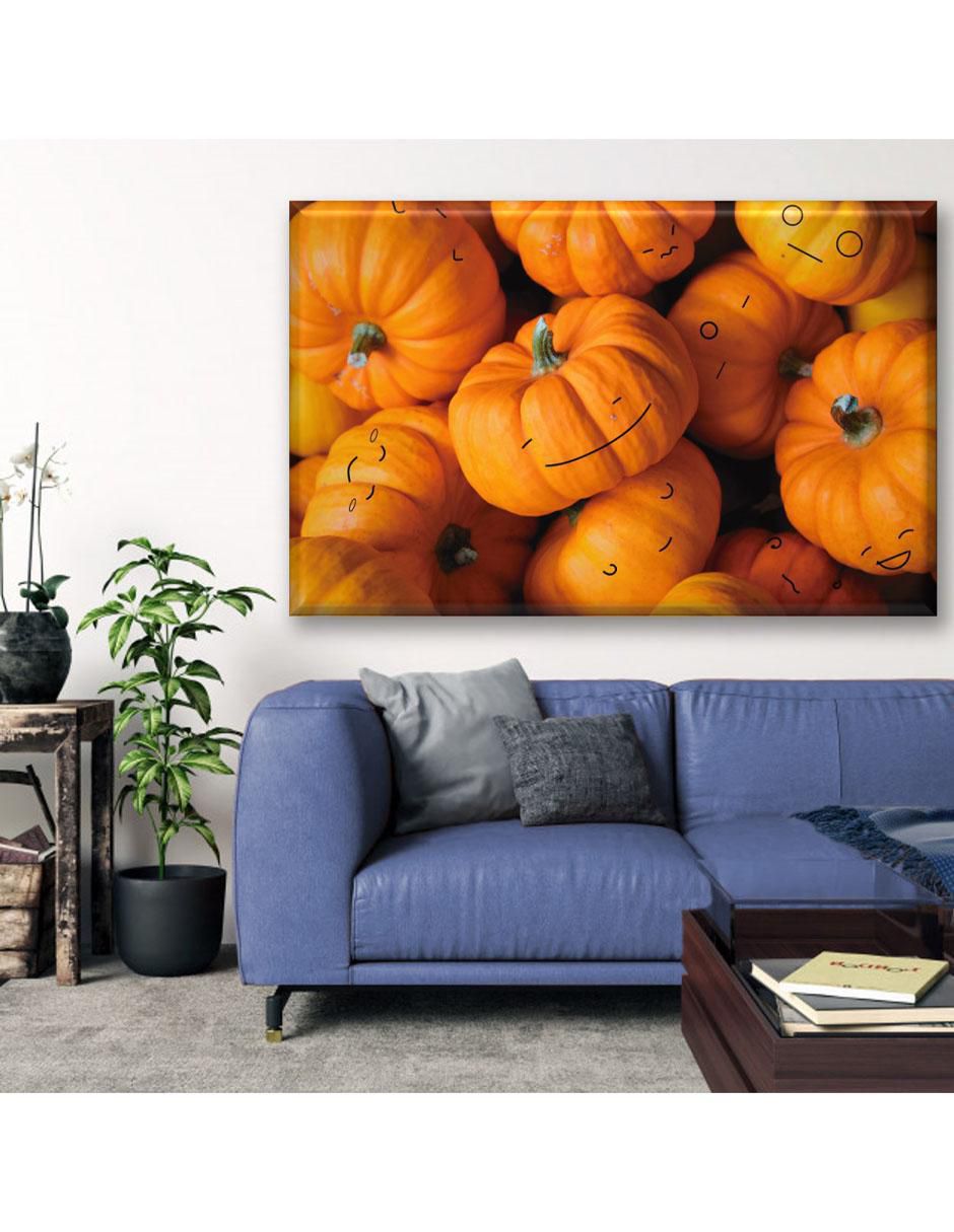 Cuadro decorativo Calabazas con caritas 2