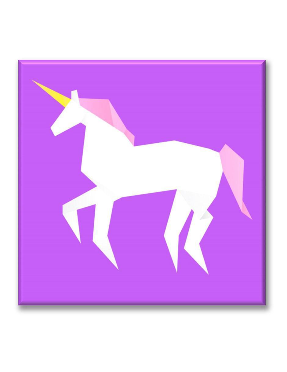 Cuadro decorativo Unicornio origami