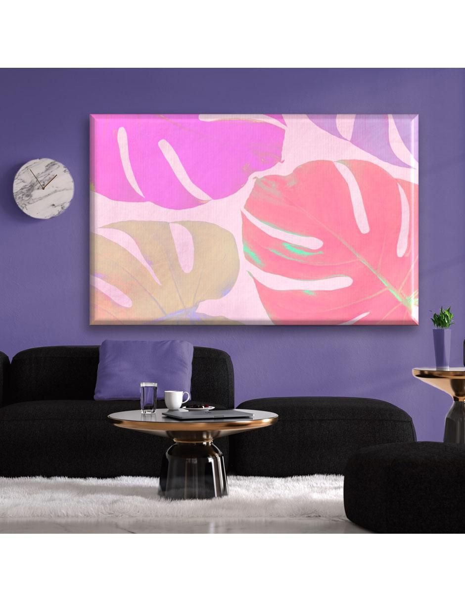 Cuadro decorativo Monsteras pastel 2