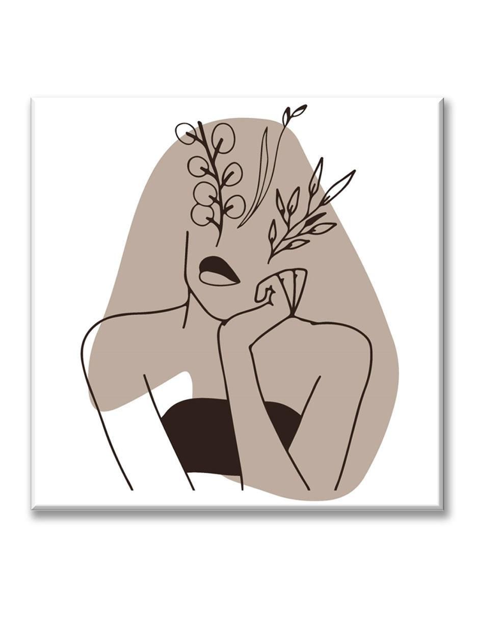 Cuadro decorativo Silueta de mujer planta Cuadro decorativo Silueta de mujer planta