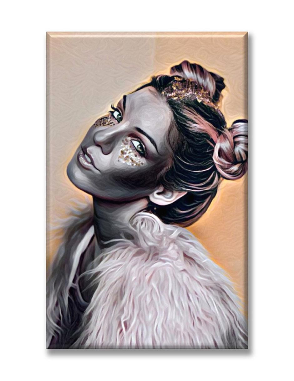 Cuadro decorativo Chica glitter