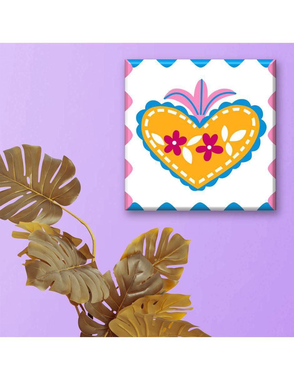 Cuadro decorativo Corazón con flores 2
