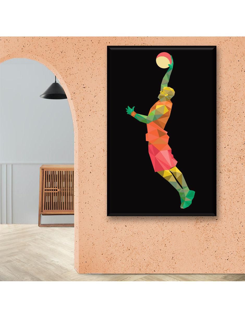 Cuadro decorativo Básquetbol geométrico 2