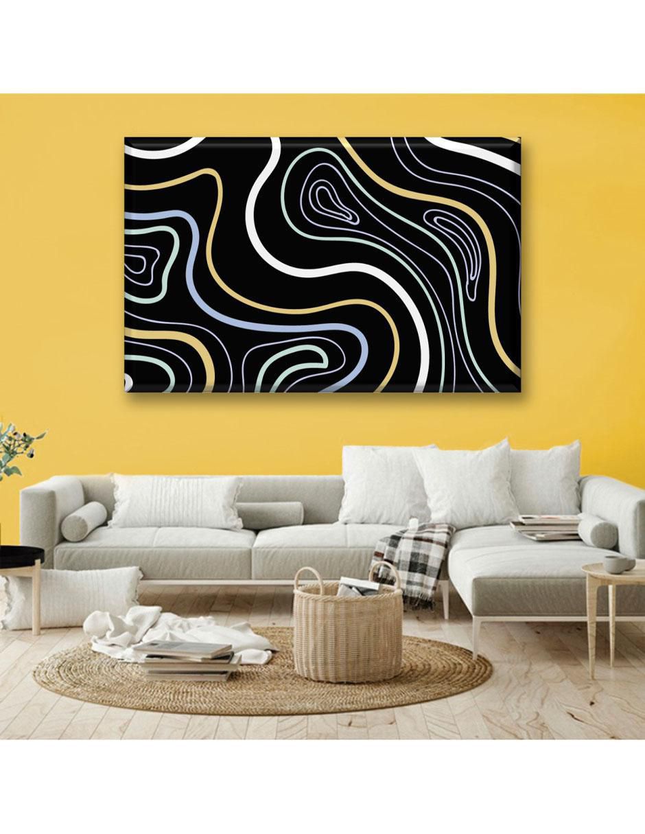 Cuadro decorativo Ondas negro 2