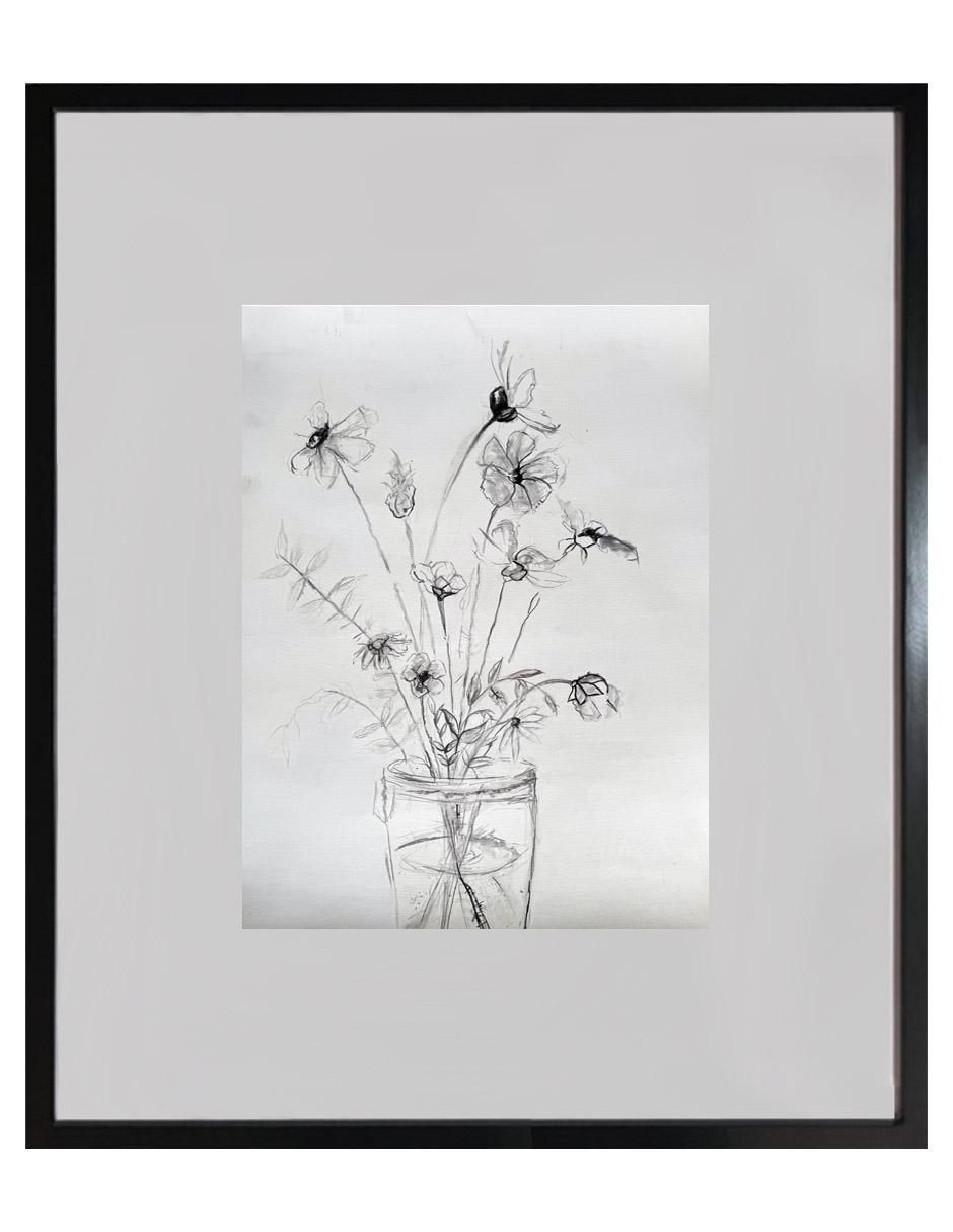 Pintura Jarrón técnica acrílico Flores
