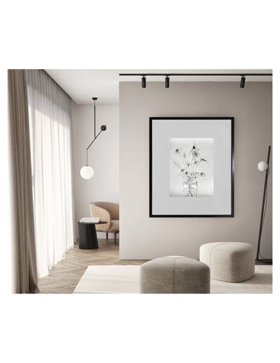 Pintura Jarrón técnica acrílico Flores 4