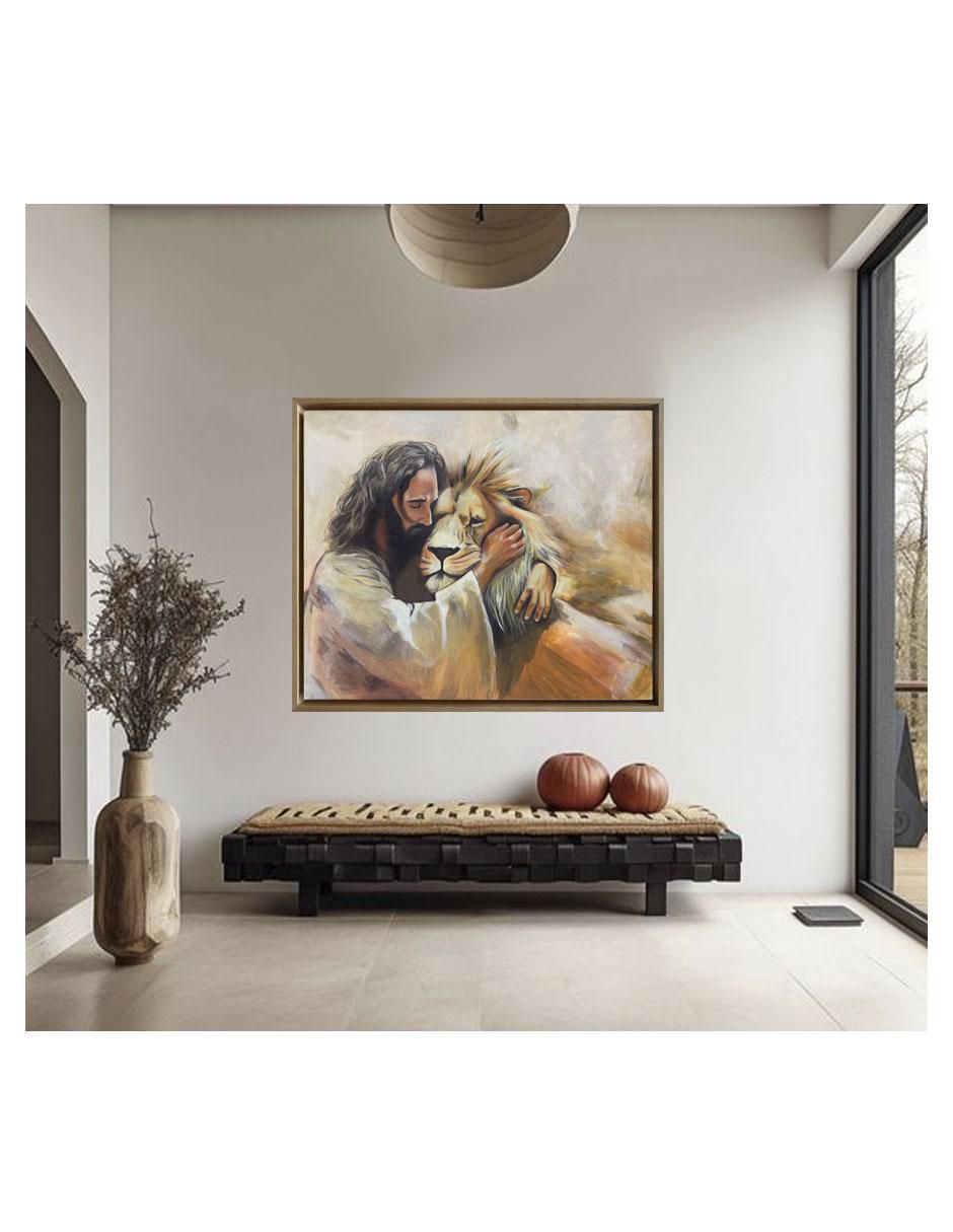 Pintura Jesús te cuida técnica acrílico Religiosos 2
