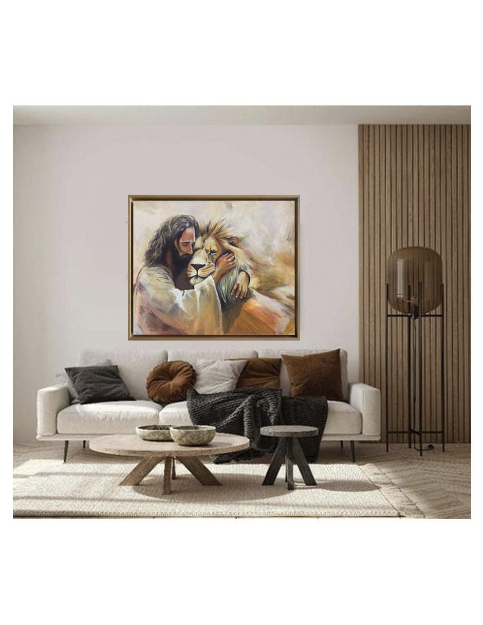 Pintura Jesús te cuida técnica acrílico Religiosos 4