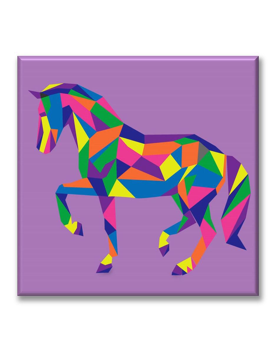 Cuadro decorativo Caballo poligonal