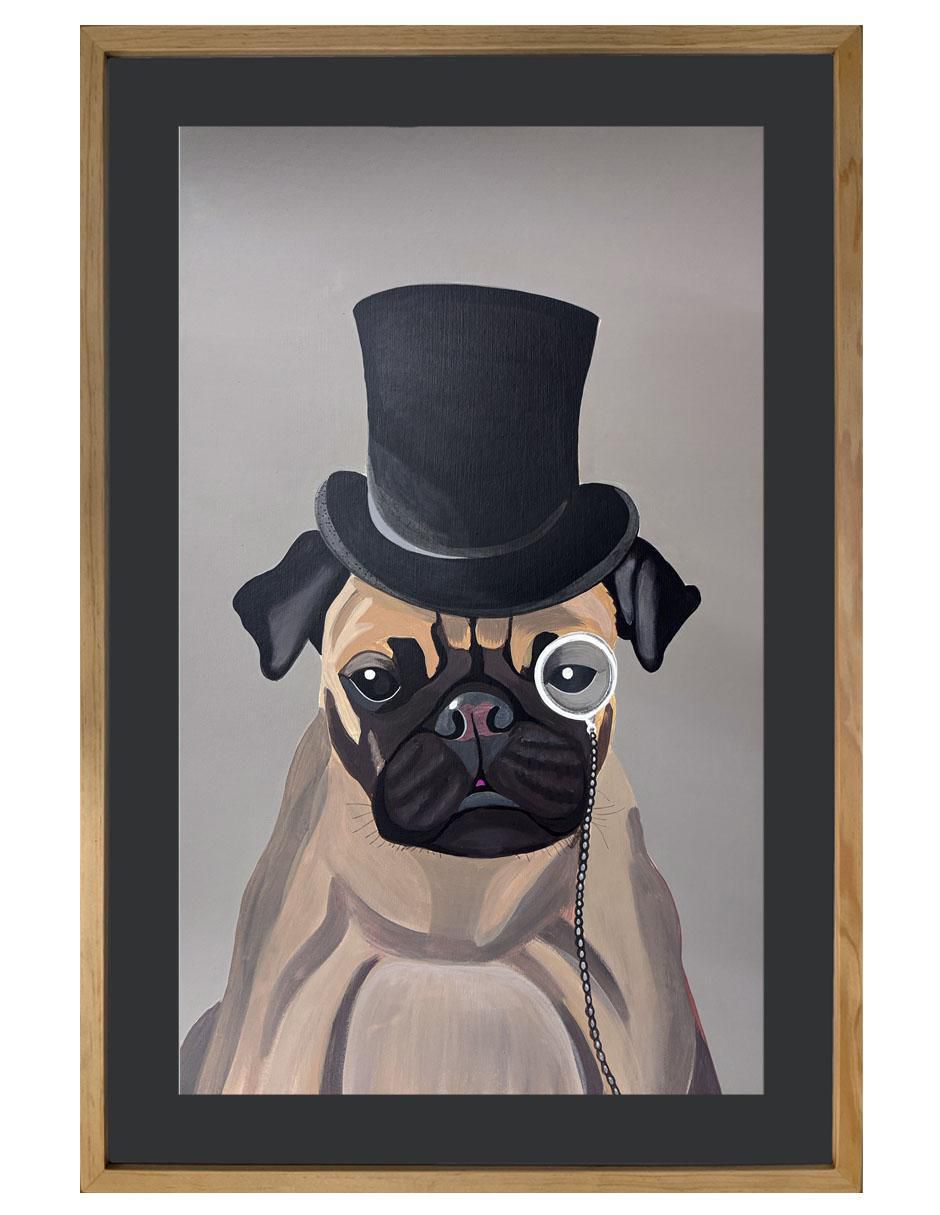 Pintura Don Miloh técnica acrílico Pug